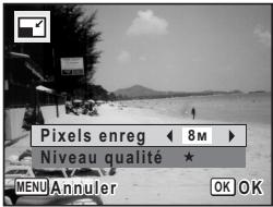 Pixels enreg ← 8M Niveau qualité ★ MENU Annuler OK OK