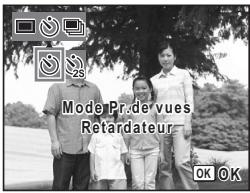 Mode Pr. de vues Retardateur OK OK