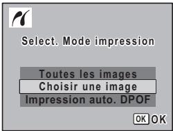 Select. Mode impression Toutes les images Choisir une image Impression auto. DPOF OK OK