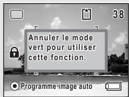 Annuler le mode vert pour utiliser cette fonction. Programme-image auto