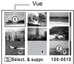 Vue ① ② Sélect. & suppr. 100-0010