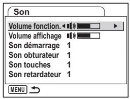 PENTAX OPTIO S12 - Modification du volume - 1