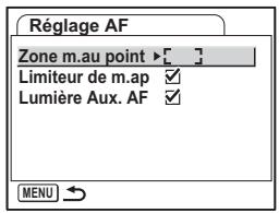 PENTAX OPTIO S12 - Sélection des réglages de la mise au point automatique - 1