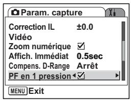 PENTAX OPTIO S12 - Activation de la fonction PF en 1 pression - 1