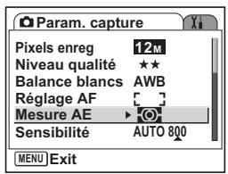 PENTAX OPTIO S12 - Modes de mesure AE - 1