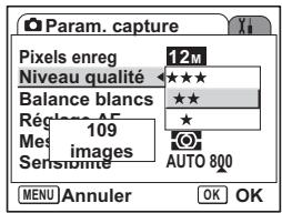 PENTAX OPTIO S12 - Sélection du niveau de qualité des images fixes - 2