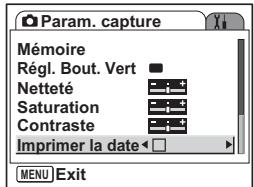 PENTAX OPTIO S12 - Réglage de l'impression de la date - 1