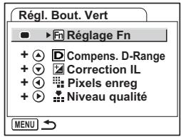 PENTAX OPTIO S12 - Enregistrement de fonctions fréquement utilisées (Réglage Fn) - 2