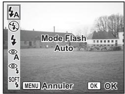 PENTAX OPTIO S12 - Selection du mode flash Mode flash - 2