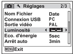 PENTAX OPTIO W60 - Réglage de la luminosité de l'écran - 1