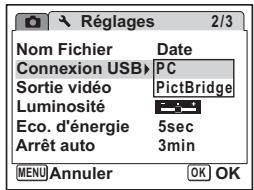 PENTAX OPTIO W60 - Changement du mode de connexion USB - 2