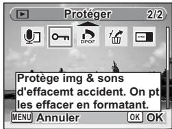 PENTAX OPTIO W60 - Protection des images et des fichiers son contre la suppression (protégger) - 5