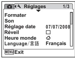 PENTAX OPTIO W60 - Réglage de la luminosité de l'écran - 3