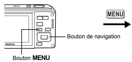 PENTAX OPTIO W60 - Appuyez deux fois sur le bouton MENU. - 2