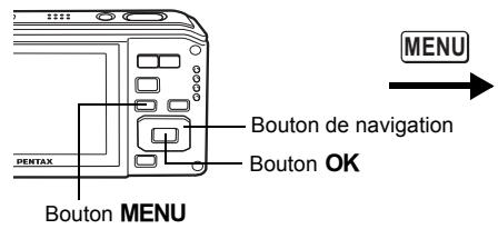 PENTAX OPTIO W60 - Appuyez deux fois sur le bouton MENU. - 2