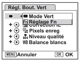 PENTAX OPTIO W60 - Enregistrement de fonctions fréquement utilisées (Réglage Fn) - 1