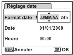 PENTAX OPTIO W60 - Réglage de la date et de l'heure - 1