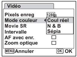 PENTAX OPTIO W60 - Enregistrement de séquences video en noir et blanc ou sépia (mode couleur) - 1