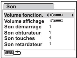 PENTAX OPTIO W60 - Changement des réglages sonores - 1