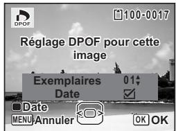 PENTAX OPTIO W60 - Utilisez le bouton vert pour spécifier si la date doit ou non apparaitre. - 1