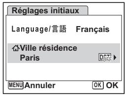 PENTAX OPTIO W60 - Réglage de Ville résidence et d'Horaire d'été - 1