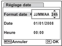 PENTAX OPTIO W60 - Réglage de la date et de l'heure - 2