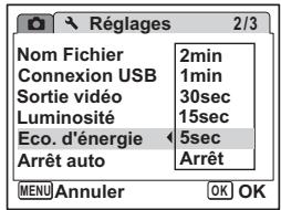 PENTAX OPTIO W60 - Utilisation de la fonction d'économie d'énergie - 1
