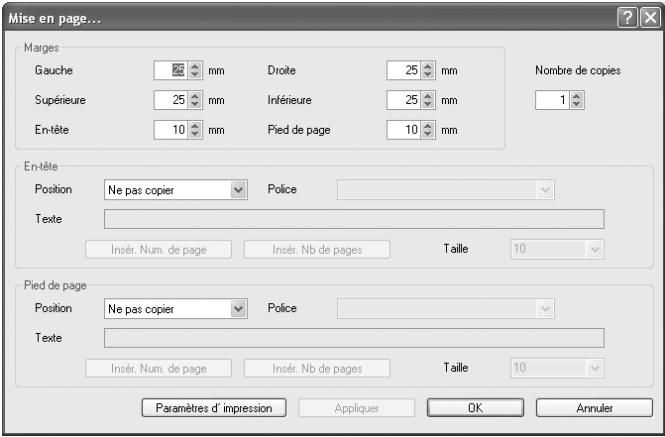 PENTAX PHOTO BROWSER 3 - Sélectionnez [Mise en page] dans le menu [Fichier] de la fenêtre du logiciel PENTAX PHOTO Browser 3 ou cliquez sur [Mise en page] dans la boîte de dialogue [Imprimer]. - 1