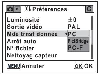 PENTAX PHOTO LABORATORY 2.1 - Utilisez le bouton de navigation ( ) pour selectionner [PC]. - 1
