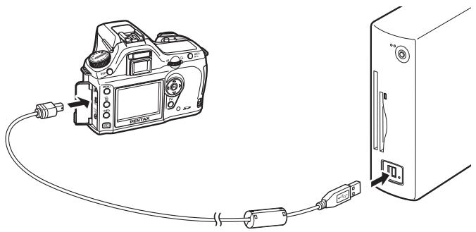 PENTAX PHOTO LABORATORY 2.1 - Éteignez votre apparéil et raccordez-le à votre PC au moyen du cable USB. - 1