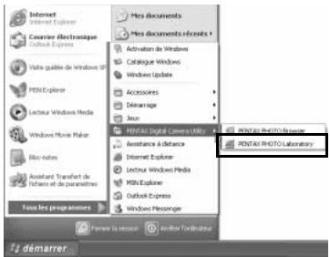 PENTAX PHOTO LABORATORY 2.1 - Sélectionnez [PENTAX Digital Camera Utility] puis [PENTAX PHOTO Laboratory] dans le menu des programmes. - 1