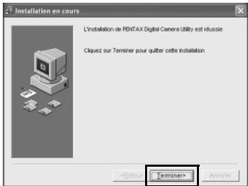 PENTAX PHOTO LABORATORY 2.1 - Un message s'affiche une fois   l'installation du calcul terminé.   Cliquez sur [Terminer] pour quitter le programme d'installation. - 1