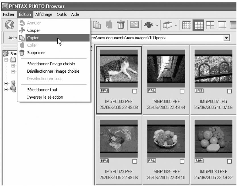PENTAX PHOTO LABORATORY 2.1 - Déplacement/copie de fichiers image - 1