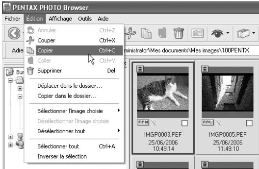 PENTAX PHOTO LABORATORY 3 - Sélectionnez la commande [Couper] ou [Copier] dans le menu [Édition].   Vous peuvent également cliquer sur l'icone ou de la barre d'outils. - 1