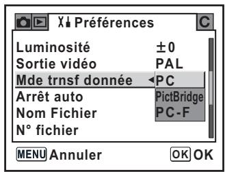 PENTAX PHOTO LABORATORY 3 - Réglage du [Mde trnsf donné] de l'appareil sur [PC] - 1