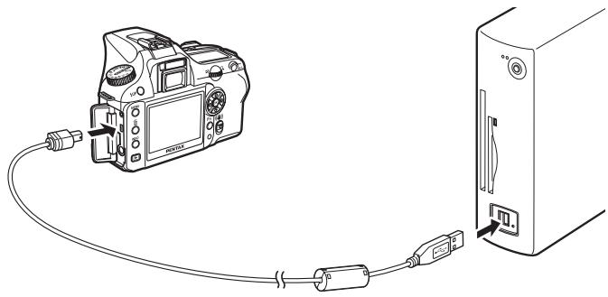 PENTAX PHOTO LABORATORY 3 - Éteignez votre apparéil et raccordez-le à votre PC au moyen du cable USB. - 1