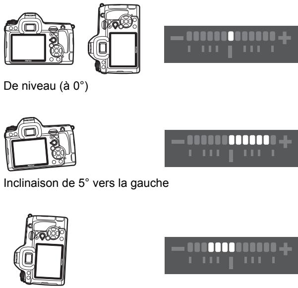PENTAX K-7 - Lorsque l'appareil n'est pas droit - 1