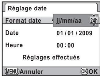 PENTAX K-7 - Réglage de la date et de l'heure - 2