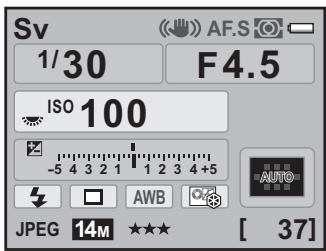 PENTAX K-7 - Tournez la molette arrière (💡) pour ajuster la sensibilité. - 2