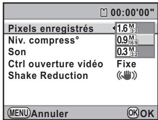 PENTAX K7 - Changement des réglages des séquences vidéo - 1