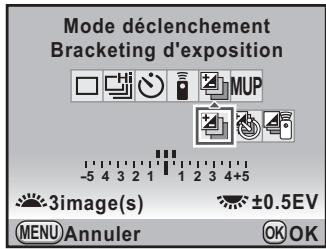 PENTAX K7 - Appuyez sur le bouton de navigation (▼) et utilisez le bouton de navigation (◀▶) pour sélectionner 📋, 📋 ou 📋. - 1