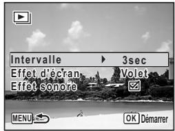 PENTAX OPTIO E30 - Réglage des conditions du diaporama - 1
