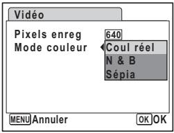 PENTAX OPTIO E30 - Enregistrement de séquences vidéo en noir et blanc ou sépia (mode couleur) - 1