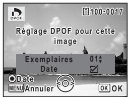 PENTAX OPTIO E30 - Utilisez le bouton vert pour spécifier si la date doit ou non apparaître. - 1