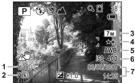PENTAX OPTIO E30 - Affichage normal en mode capture d'images fixes - 2