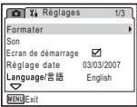 PENTAX OPTIO E30 - Réglage à l'aide des menus - 8