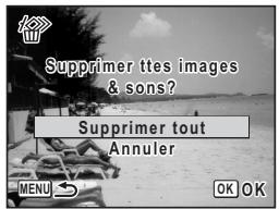PENTAX OPTIO E30 - Suppression de toutes les images et fichiers audio - 2