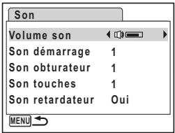 PENTAX OPTIO E30 - Changement des réglages sonores - 1