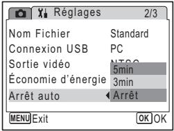 PENTAX OPTIO E30 - Désactivation de Arrêt auto - 1