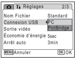 PENTAX OPTIO E30 - Changement du mode de connexion USB - 2